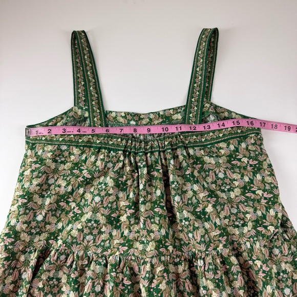 Max Studio Maxi Dress Womens Large Green Floral Strapless Cotton Rayon Blend - Picture 10 of 12